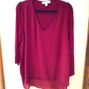Michael Kors Deep Red V-Neck Tunic